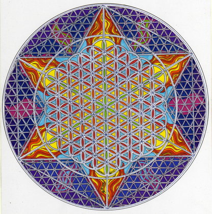 Mandala mit Hexagon und Blume des Lebens Struktur