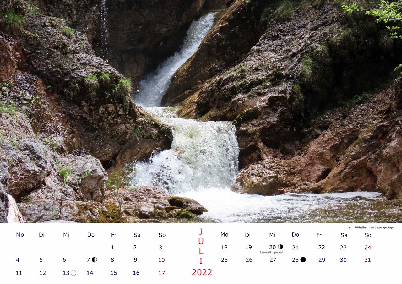 Bergbilder Kalender für 2022 Juli