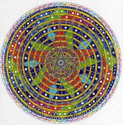 Pentagon Mandala mit vielen Details