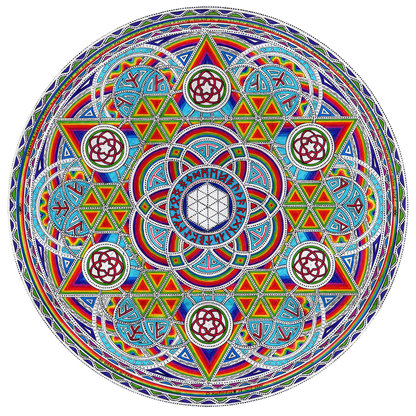 Hexagon Mandala mit Runen