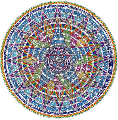 Mandala mit drei Pentagone 