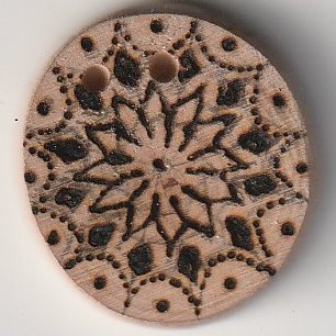 Zwölfstern Blume auf Holzscheibe gebrannt